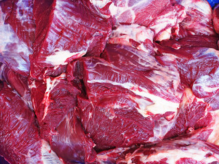 Red beef meat close up  