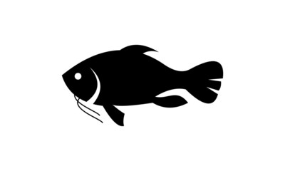 silhouette fresh fish vector
