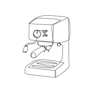 recommend clip art: Coffee machine continuous line drawing. One line art of home appliance, kitchen, electrical, coffee maker, coffee, morning.