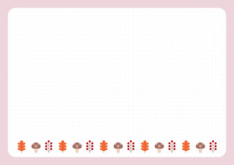 Autumn element concept graphic frame background. Collection illustration of autumn leaves, fallen leaves and berries.