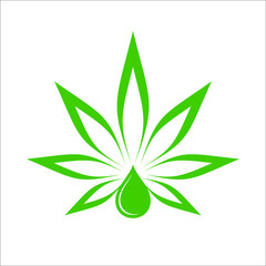 marijuana or cannabis with drop water