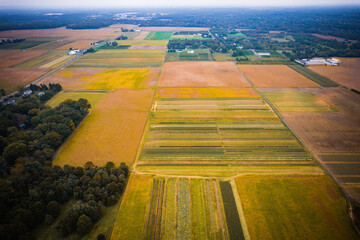 Aerial Drone of Plainsboro Farmland in the Autumn