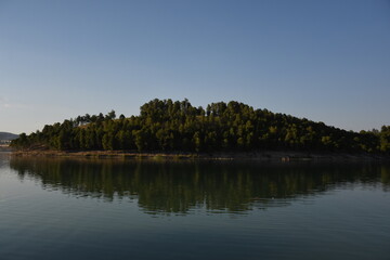 Fototapeta na wymiar reflection of trees on lake
