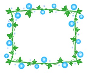 朝顔のスクエアフレーム　水色