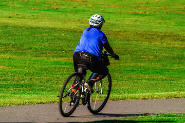 person riding a bike