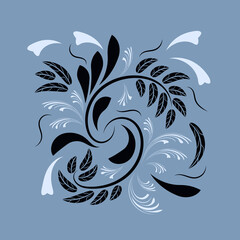 Folk flowers floral art print Flowers abstract art