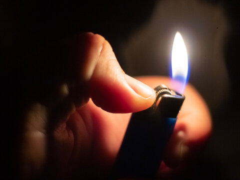 hand with lighter