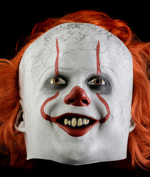 It Chapter Two Pennywise Mask Isolated Against Black Background