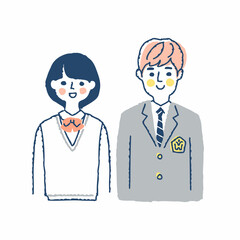 制服姿の男女