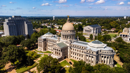 Mississippi State Capitol Building in Downtown Jackson, Mississippi. - obrazy, fototapety, plakaty