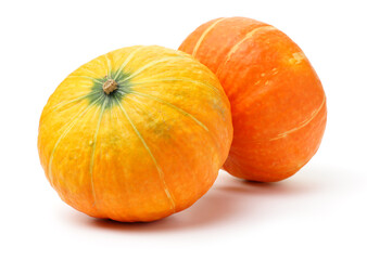Orange pumpkin on white background 