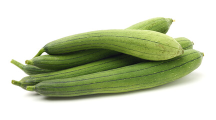 fresh loofah on the white background 