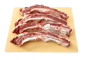 Raw Pork Ribs Isolated On White Background