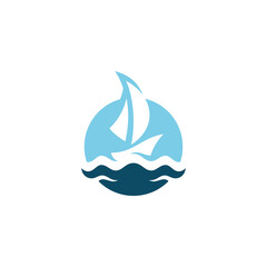 Boat Ship Sail Sailing Icon Silhouette Logo Concept