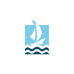 Boat Ship Sail Sailing Icon Silhouette Logo Concept