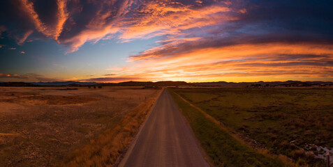 Golden Country Road Sunset | Oregon