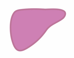 何にでも使える肝臓のシンプルなイラスト。不健康な状態のもの。