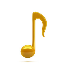 3d Golden Music Notes Vector isolated on white background