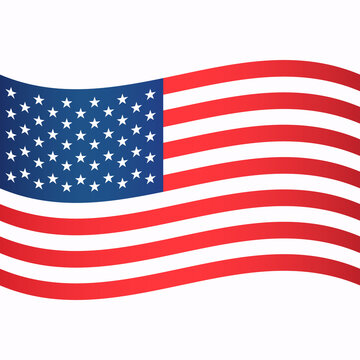 vector image of american flag illustration on white