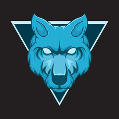 wolf modern logo mascot template
