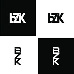 bzk initial letter monogram logo design set