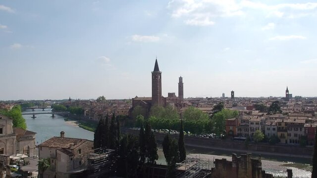 View from Convento S. Girolamo over Verona, Veneto, Italy