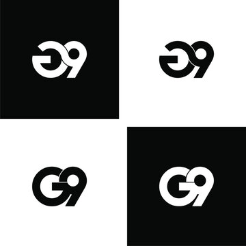 g9 initial letter monogram logo design set