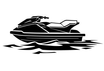 Water Sport Vehicle Silhouette Illustration