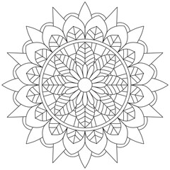 Leaf Flower Petal Coloring Mandala Art Simple Graphic Shape Vector Floral Oriental Outline Vintage Decorative Elements Pattern Illustration Islam Arabic Indian Turkish Mystic Religion Morals Lotus