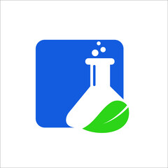 glass lab with leafs