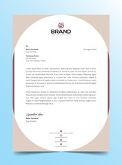 letterhead, modern creative abstract red letterhead template, lite red gray color round letter head