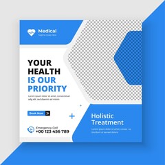 Medical Healthcare social media post and web banner template