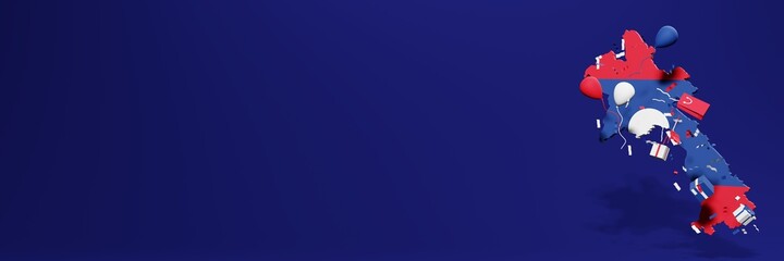 Celebration of the independence day of the state of Laos for website covers and posting stories on social media posts