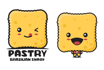 cute pastry mascot, brazil snack cartoon illustration