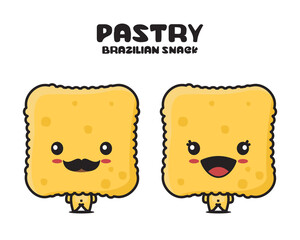 cute pastry mascot, brazil snack cartoon illustration