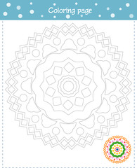 Coloring mandala for children. Development of fine motor skills, attention