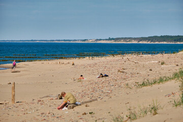 Fototapeta na wymiar Sand dunes of the russian part Curonian Spit. Kaliningrad region, Russia