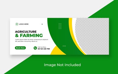 Agriculture and farming service social media cover and web banner template