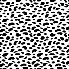 Hand drawn abstract stain ink black seamless pattern isolated on white background. Vector illustration. Freehand monochrome brush textured drawing. Design for textile, wrapping paper, wallpaper © Nataliia