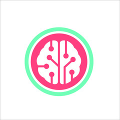 brain tech abstract logo