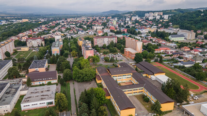 Fototapeta na wymiar Aerial view of the town of Vranov nad Toplou in Slovakia