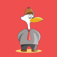 Duck Masculine cartoon mascot logo