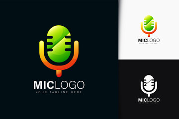 Mic logo design with gradient