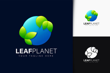 Leaf planet design with gradient