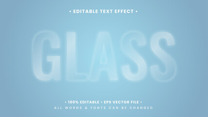 Glossy Clear Glass 3d Text Style Effect. Editable illustrator text style.