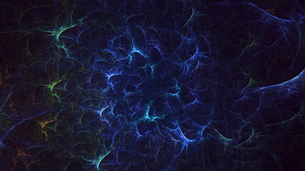 3D rendering abstract multicolor fractal light background