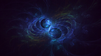Obraz premium 3D rendering abstract multicolor fractal light background