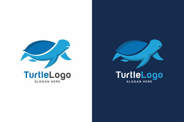 Vector of a turtle design on white and dark background, Wild Animals. Reptile