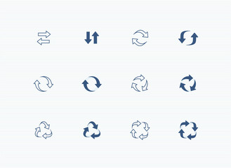 arrow icon set: exchange, sync, cycle, refresh, recycle bold arrows