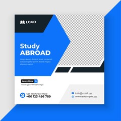 Study abroad social media post and web banner template